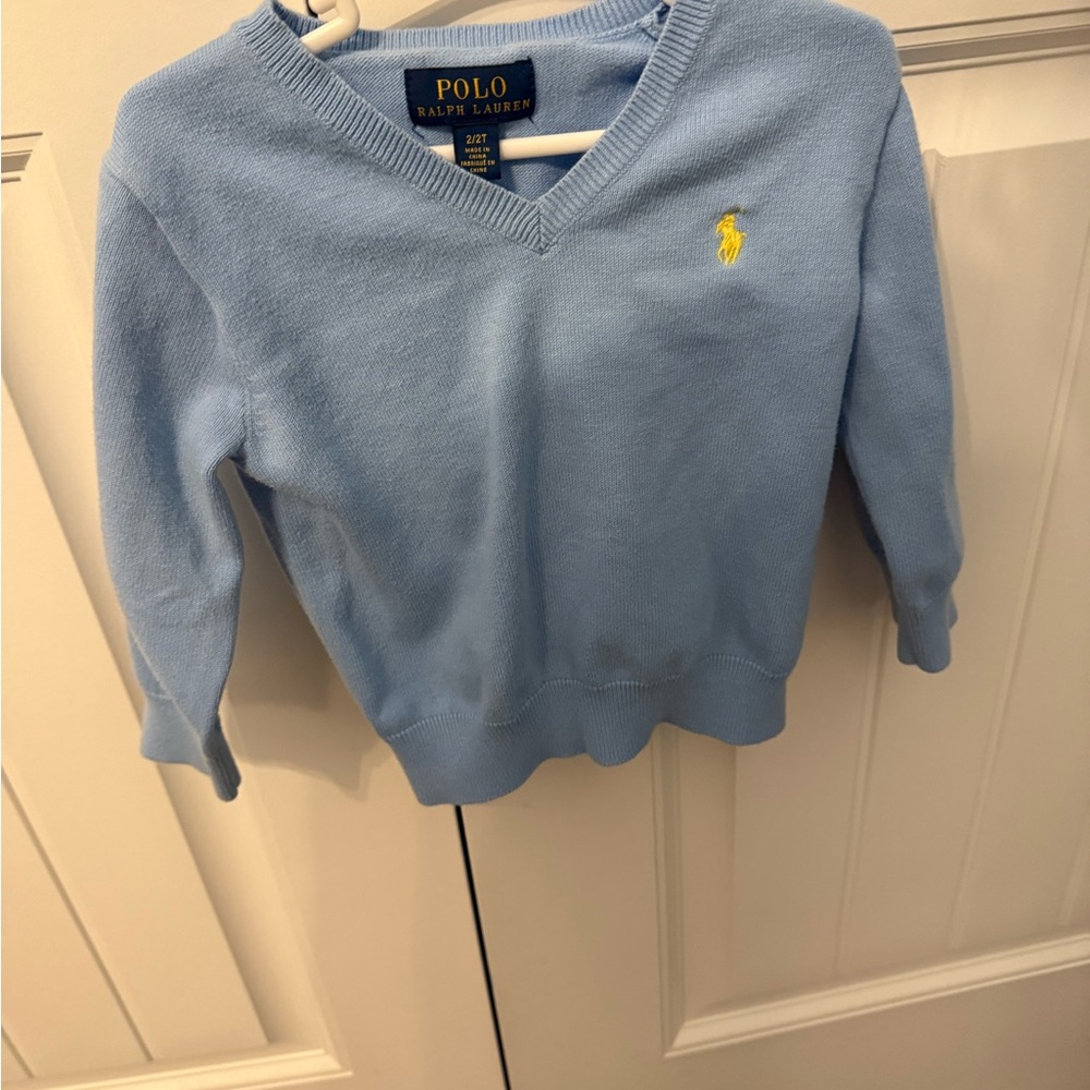 Polo by Ralph Lauren Kids Sky Blue V-Neck Sweater